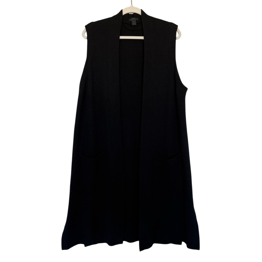 J. Crew Collection Merino Wool Blend Long Vest Cardigan Sweater Knit Large